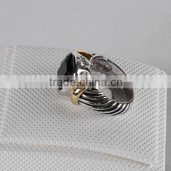 NEW 2016 Popular Fashion Jewelry Loyal Exquisite Square Shapped Ring Big Black stone CZ Diamond Ring Wholesale