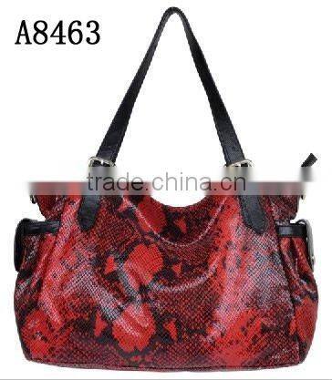 Red hot snake handbags newest PU Fashion Handbag 2012
