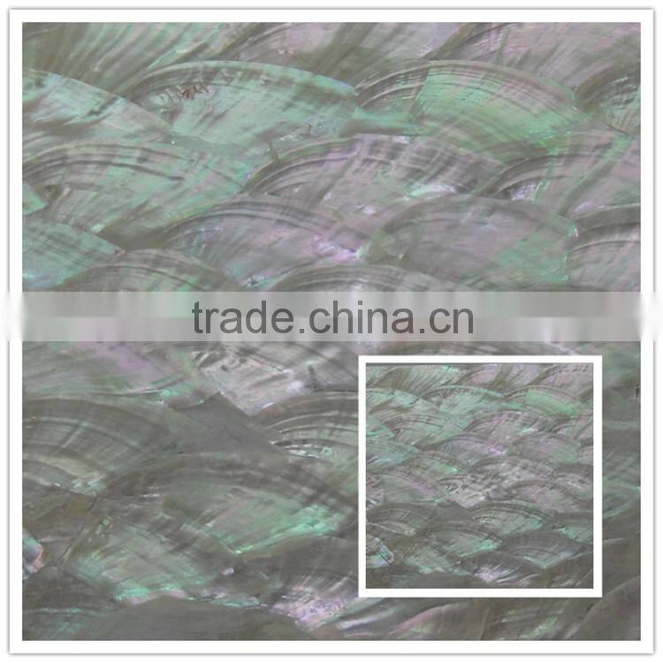 high quality green natural abalone mother of pearl shell paper fan paua shell laminate