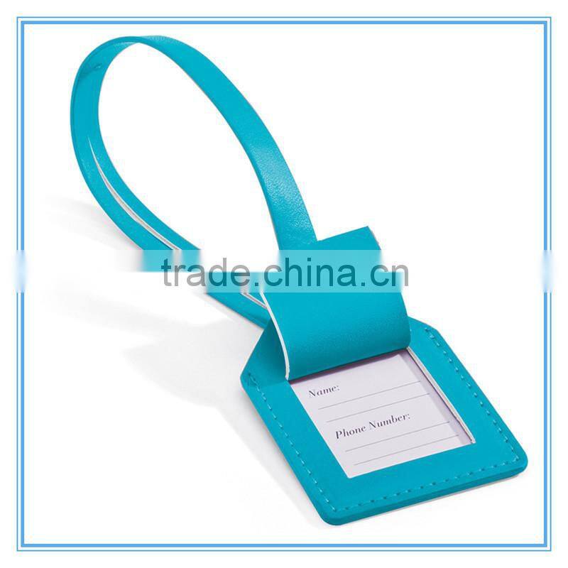 Cheap Price Customized leather Luggage Tag, Airline Luggage Tag with Loop Strap, High quanlity PU leather Luggage Tag