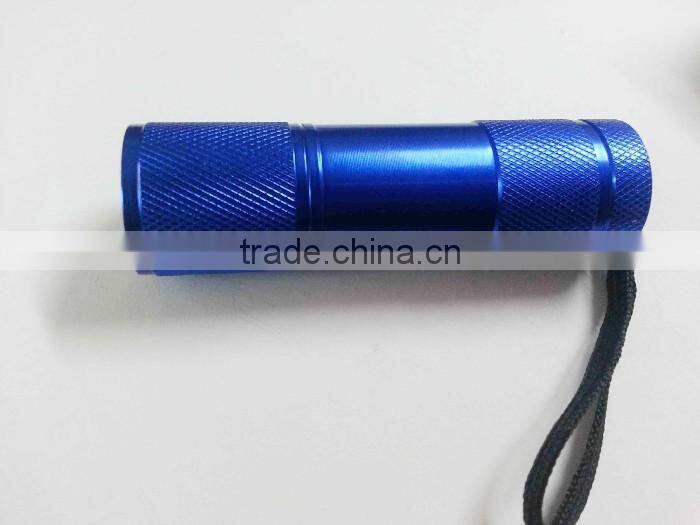 Onlystar GS-8005 promotional gift emergency small aluminum mini color 9led pocket light 9 led uv flashlight
