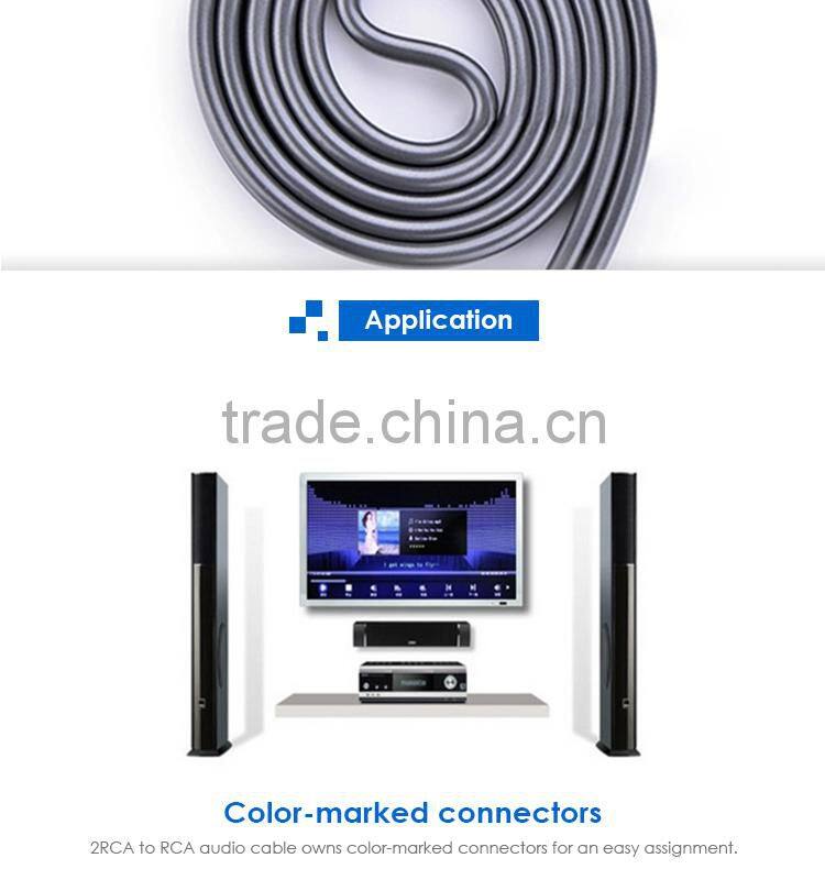 3 feet 2RCA Male to 2RCA Male High Quality Home Theater Audio Cable