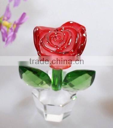 Factory directly sale Wedding favor k9 Nature crystal rose flower for the wedding gifts