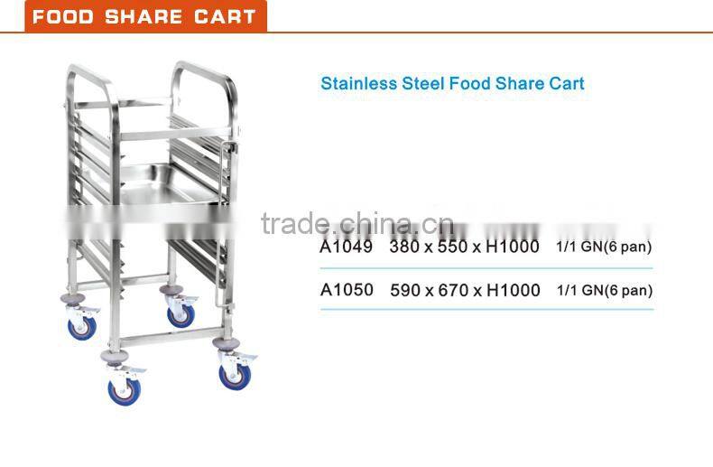 Tall Duo GN Pan Stainless Steel Tray Trolley