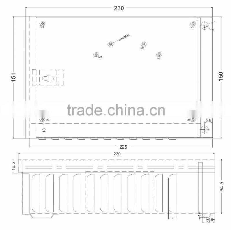 Constant Voltage Output DC12V 120w LED rainproof driver power supply with metal case