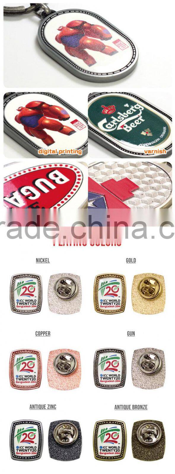 Own design custom made wholesale printing lapel pin for promotion gift