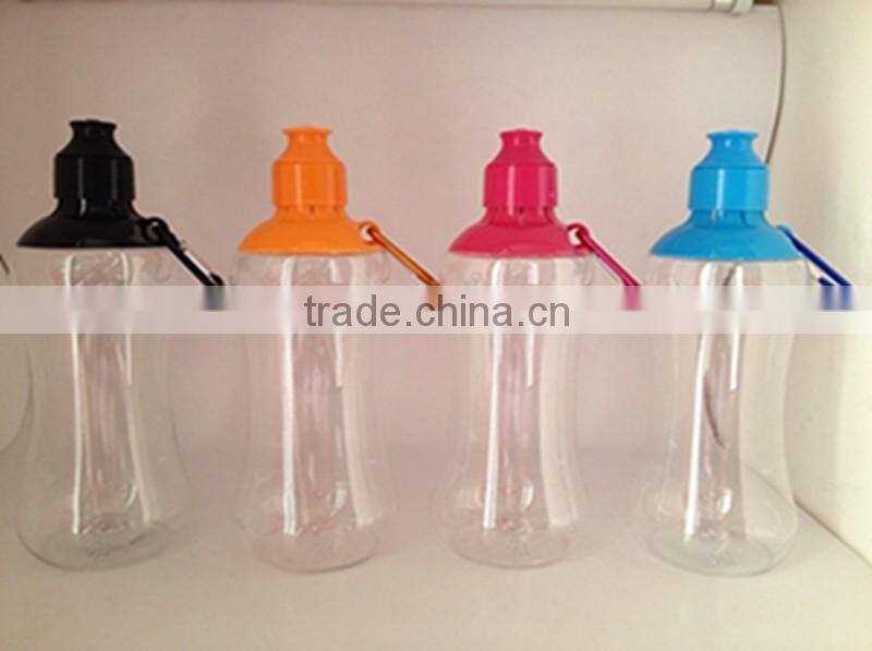 560ML PET water bottle with carabineer