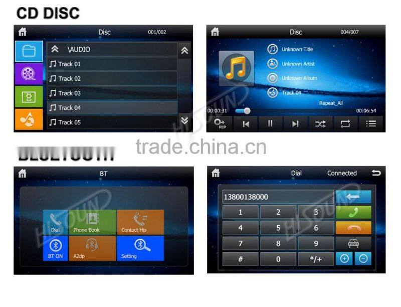 2016 hot selling with gps / dvd 6.2'' subwoofer car audio