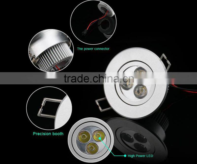 High Quality Dimmable 3W LED downlight ceiling light CE RoHS Approved