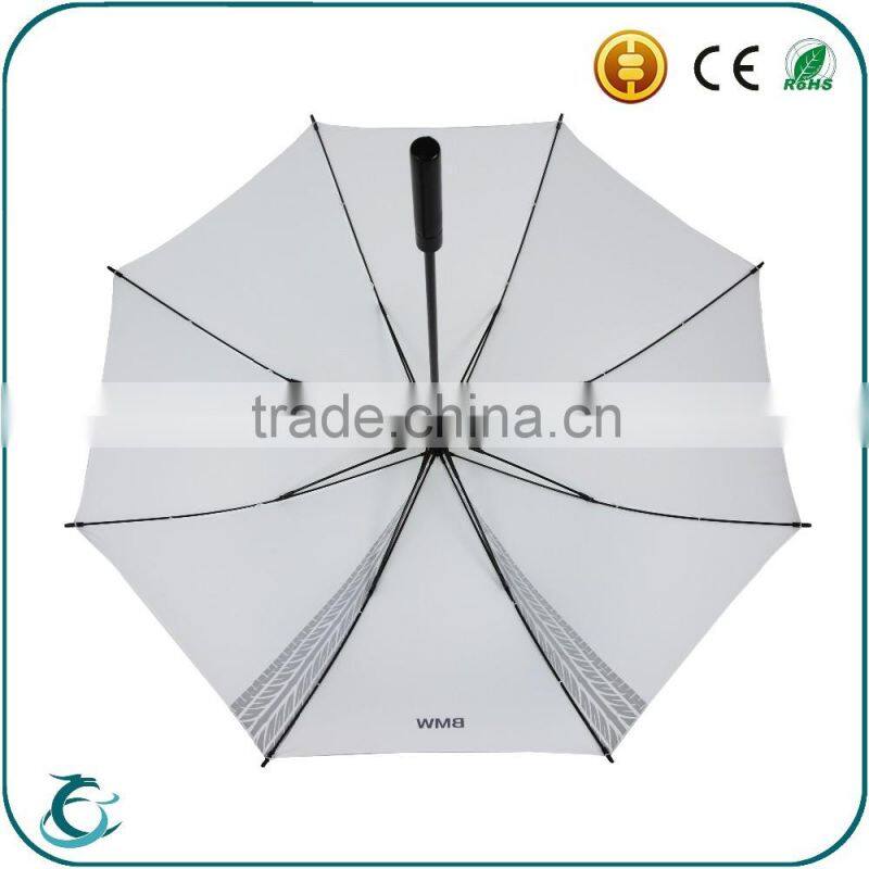 top quality printing logo golf rain umbrella with fiberglass frame