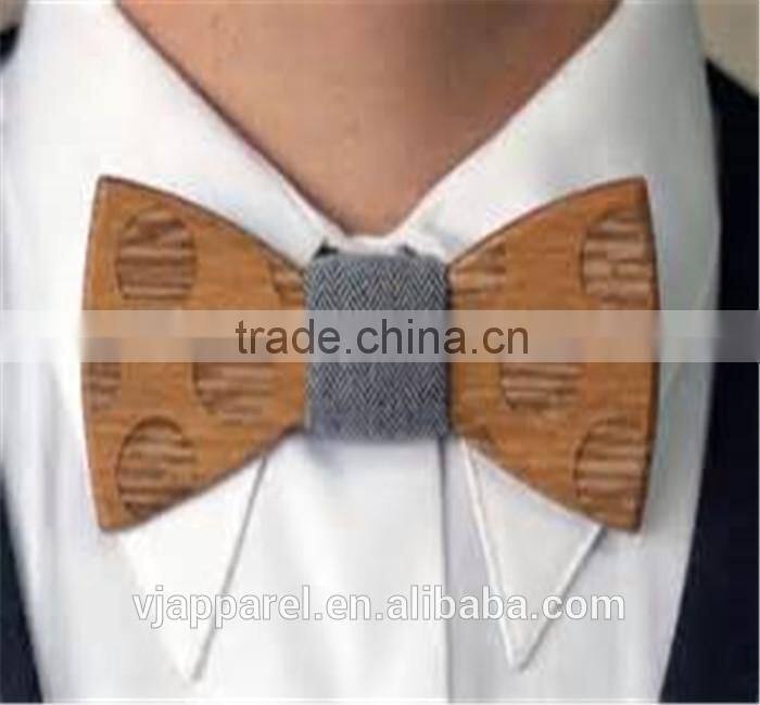 Polka dot carved wooden bowties