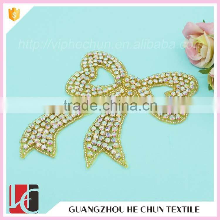 HC-3492 Hechun Hot Fix Good Quality Crystal Bead Indian Applique