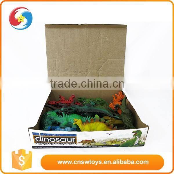 Customized hard cheap plastic 12pcs dinosaur mini plastic toy animal