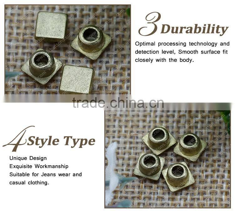 Fashion Closed Capped Engraved Logo Brass Jean Rivet for Garments