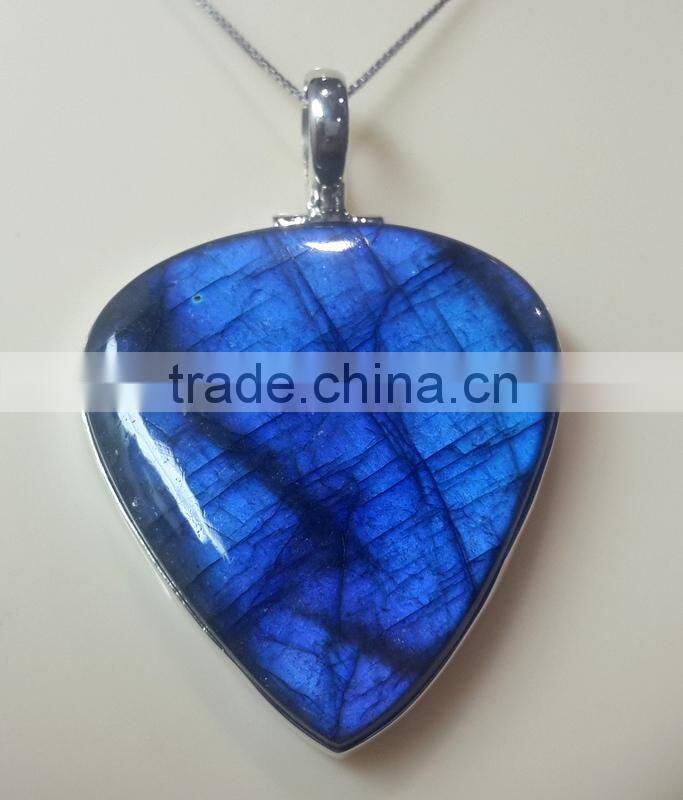 Labradorite Rectangle Cabochon Natural Gemstone Pendant, 925 Solid Sterling Silver Pendants, Designer Bezel Pendant