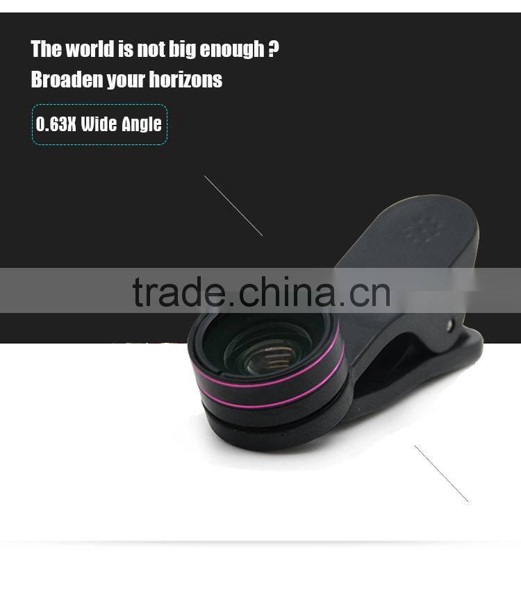 Europe and America hot selling anti-slip clip 198 degree fisheye lens mobile phone camera lens for iPhone Samsung HTC LG Huawei