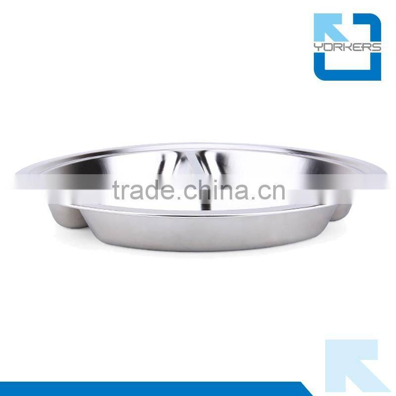 3 compartment stainless steel food tray plate