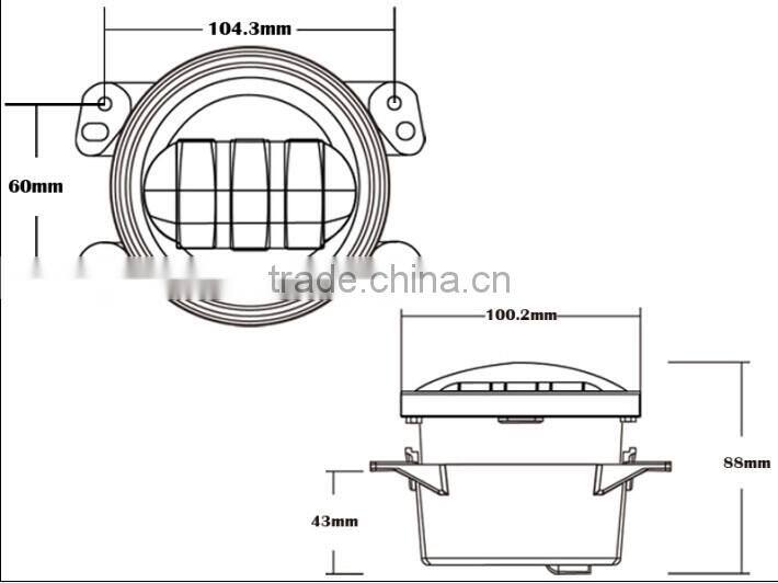 Devil eye 4" 30W fog light with angel eyes special for jeep