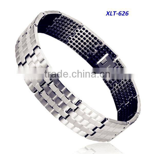 hot sale men's 4 in 1 bio energy elements magnetic bracelet, titanium health care bracelet