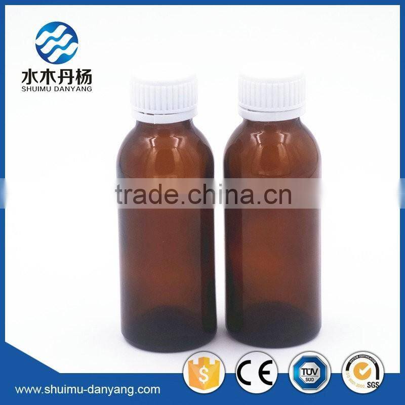 100ml amber glass pharmacetical bottle for liquid medicine