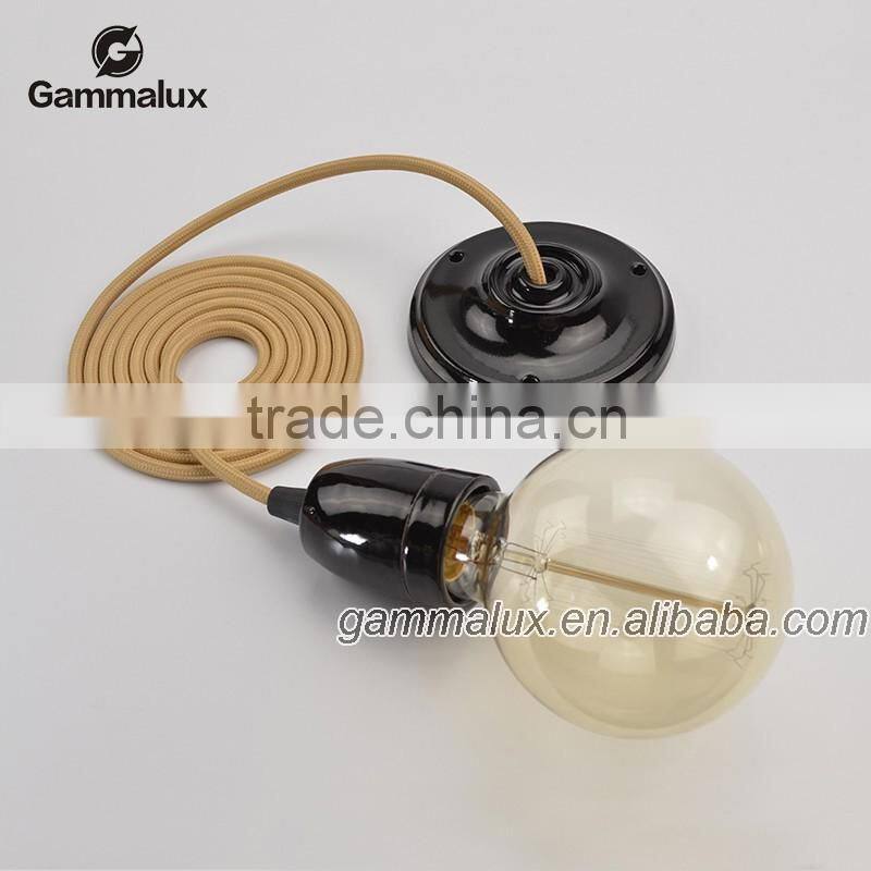 E27 Ceramic Ceiling Rose Light Holder,Colourful Porcelain Lamp Cord Set
