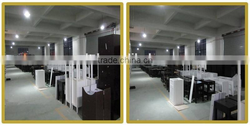 RA040 modern white MDF bathroom cabinet with ceramic basin