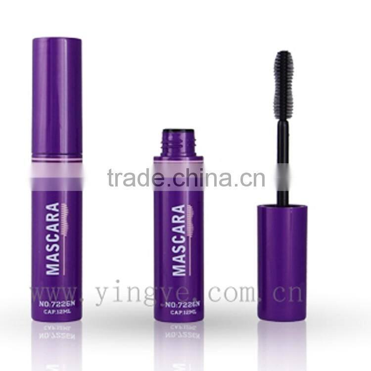 Round shape waterproof mascara tube with Curling brush