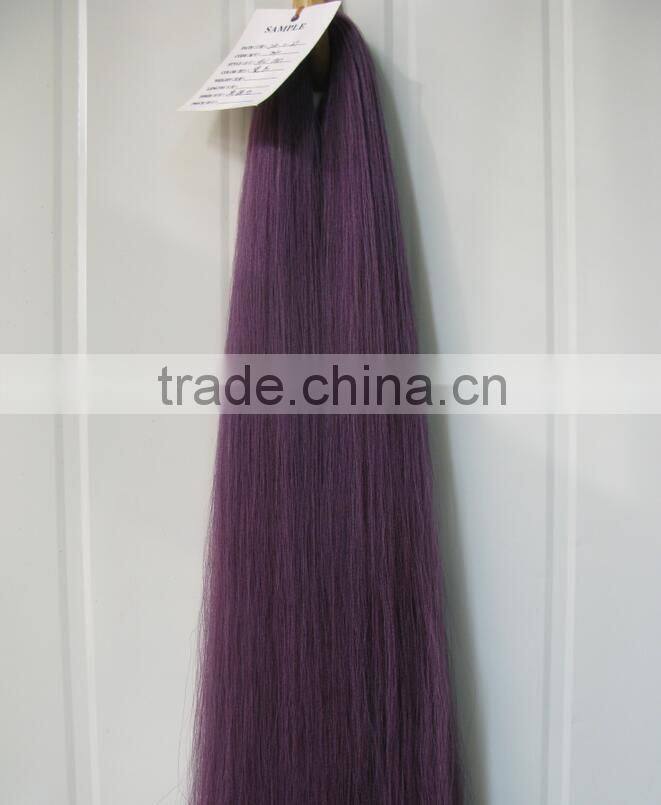 Purple Color High Temperature PET Simulation Hair , Synthetic Hairline, Synthetic Wig