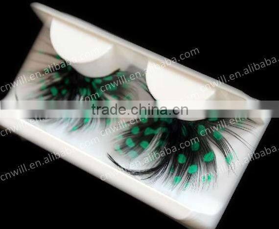 2013 Crazy Feather Eyelashes Colorful False Eyelashes Cheap False Eyelashes