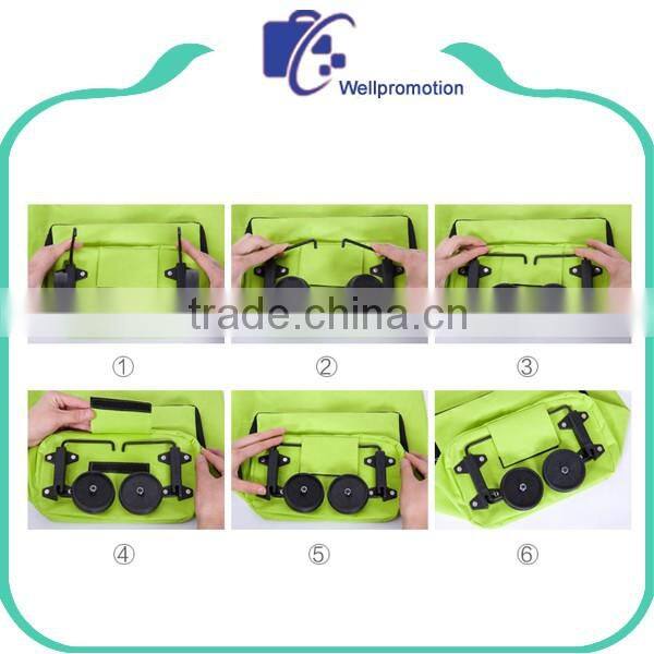 Polyester foldable supermarket trolley bag