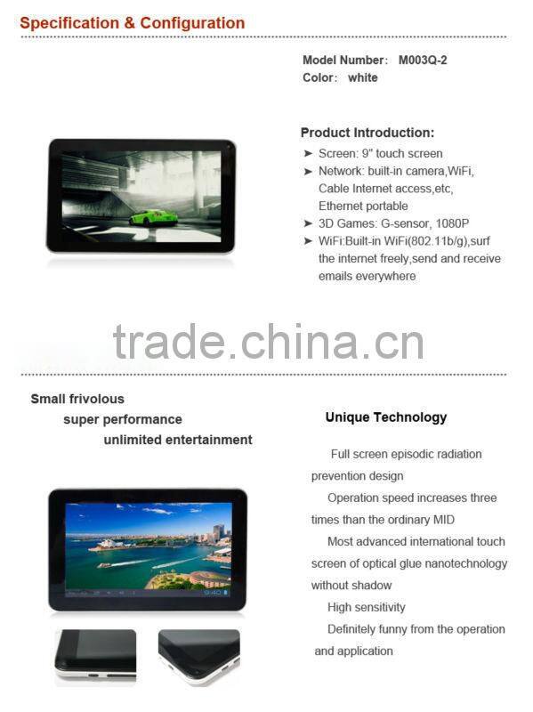 Hot Selling 2013 New Best Cheap 9 Inch Tablet Pc Wintouch Q93 With Allwinner A13 -1.5GHZ(cortex A8) With GPU Mali-400