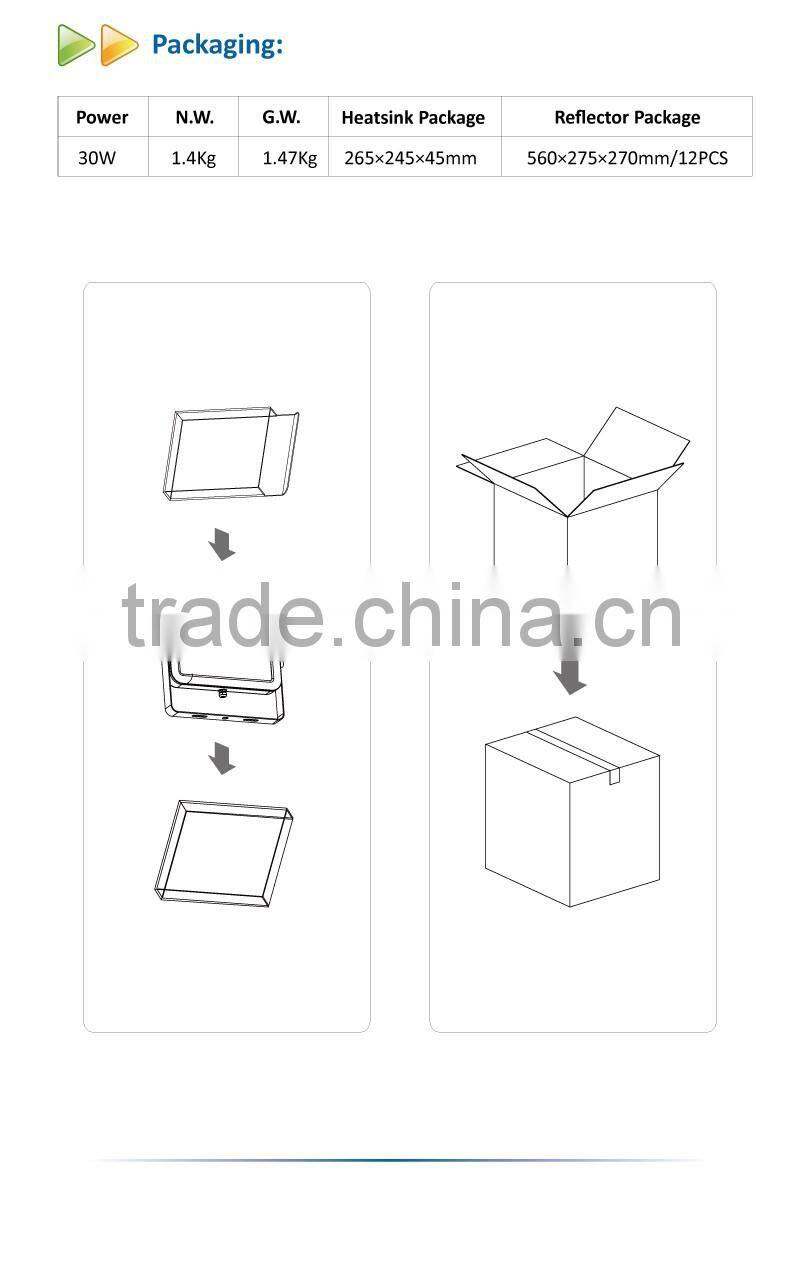 Ultra thin IP65 waterproof LED outdoor lighting fixture Die Casting Aluminum 30W LED flood light