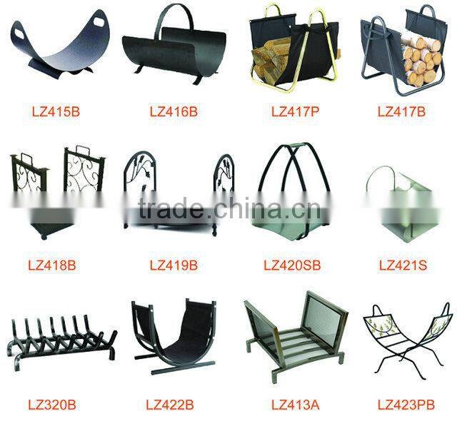 Steel Log holder, with black mesh