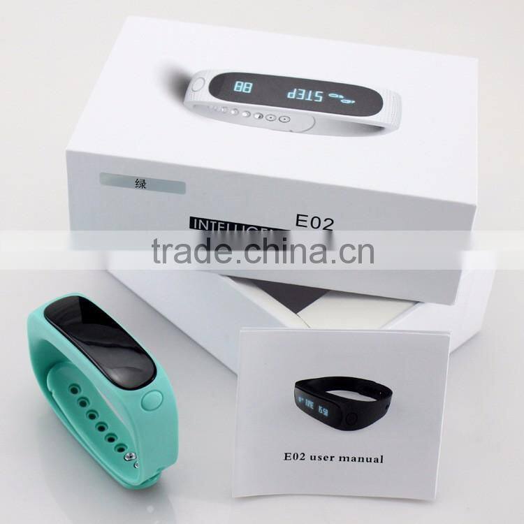 New Smart Wristband E02 digital watch for Iphone Android phone Smart Bracelet Call Remind Pedometer FitnessTracker Women Watch