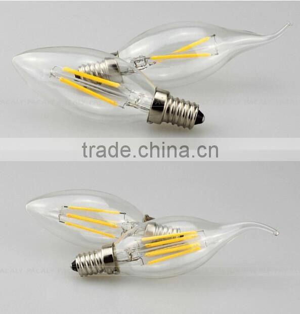C35 tailed Clear E14 2W COB LED Filament Bulb