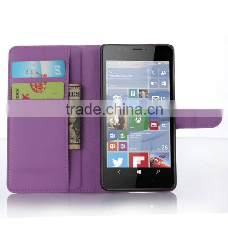 High quality Stand Wallet Lychee Leather flip cover case for nokia lumia 950 paypal accept
