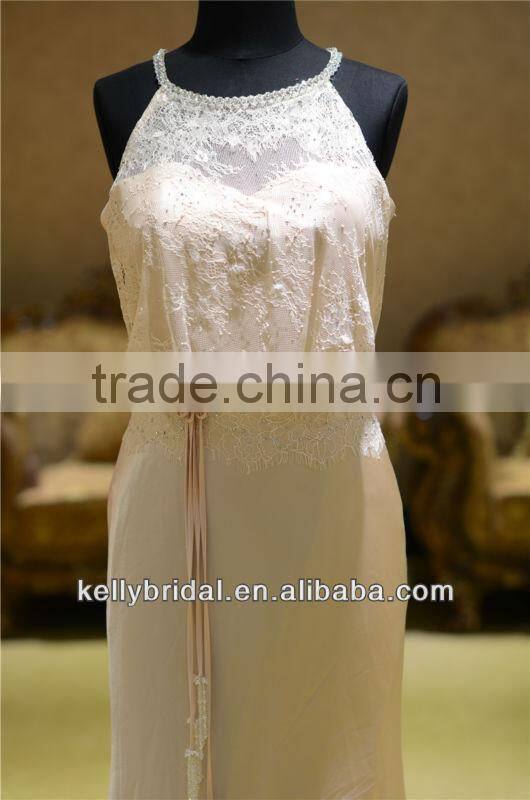 beading neckline see through bodice traditional evening dresses