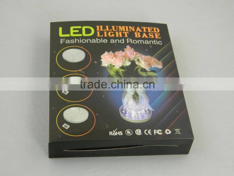 Customized acrylic wine bottle cooler 16 colors changing Wireless 4/6/8 inch SMD LED Rechargeable led base bottle for party