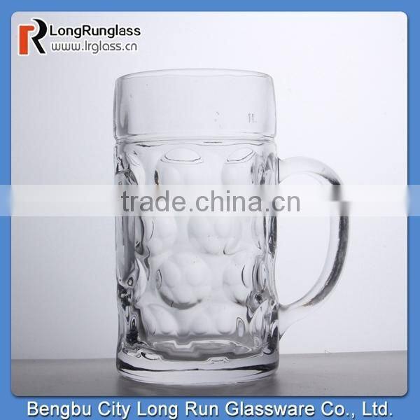 LongRun 1.25L high-capacity draught beer glass mug with carved