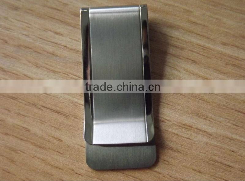 Plain titanium metal money clip