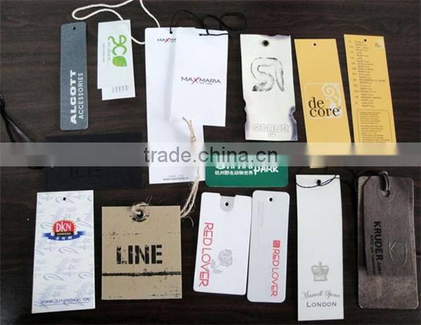 fashion cheap Price paper hang Tags For Clothing garment bag