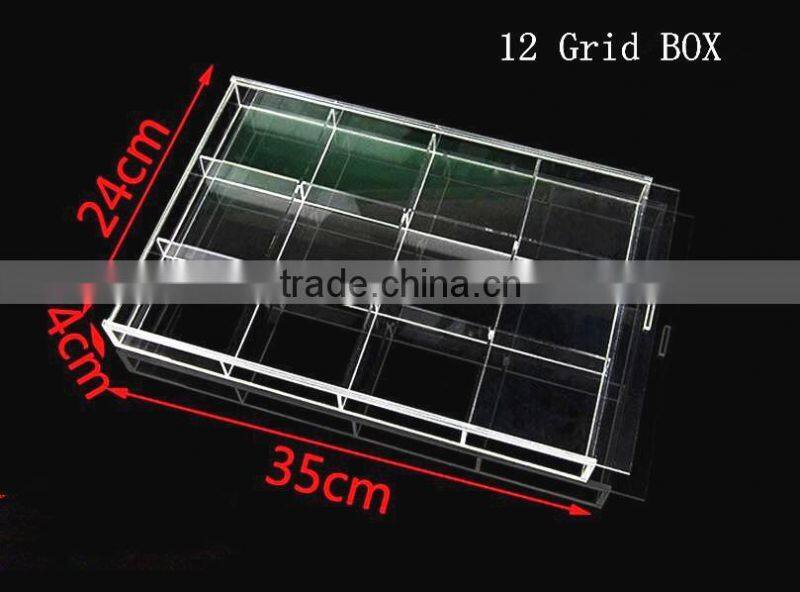 with grid acrylic jewelry storage box