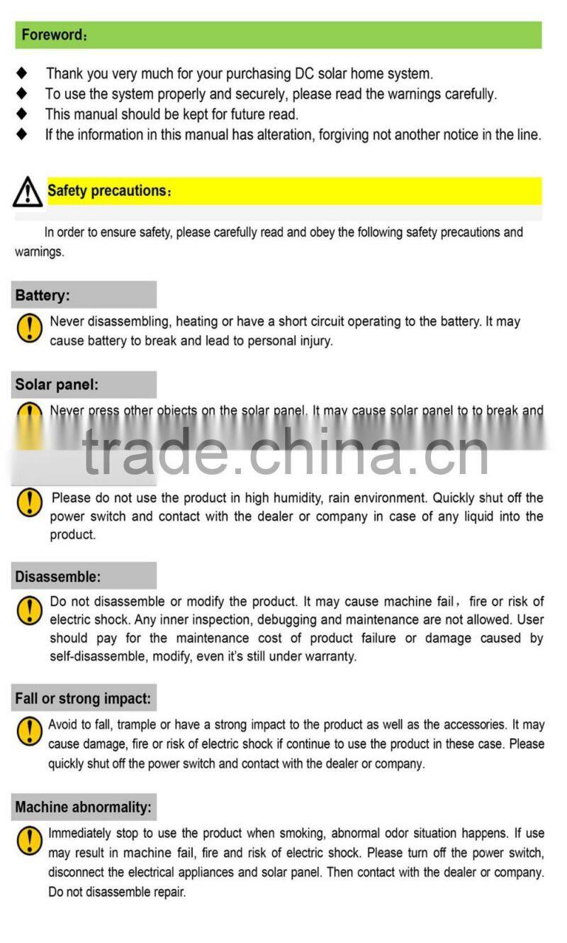 18V 10W 12AH Portable Solar Power System