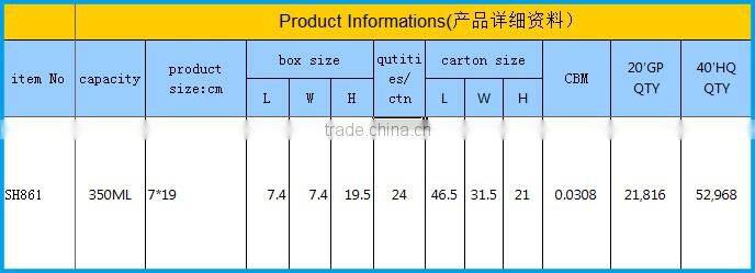 SH861 350ml double wall stainless steel vacuum flaske for children