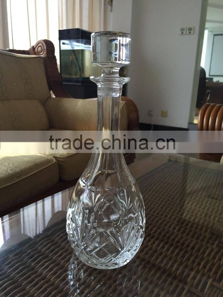 700 ml 500 ml embossed decorative glass wine bottle