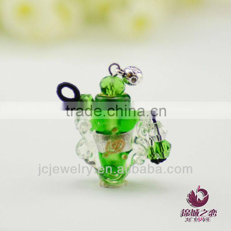 murano glass Bottle wish jewellery Semi-finished Pendant necklace for rose