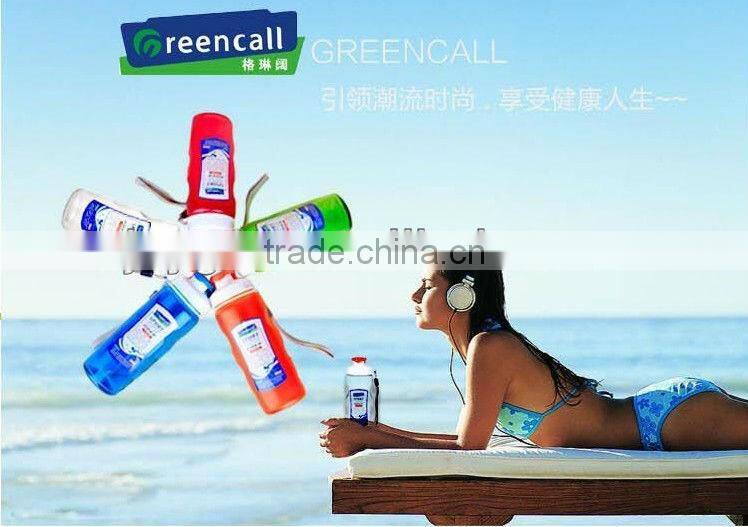 Colorful glass sport water bottle 500ml