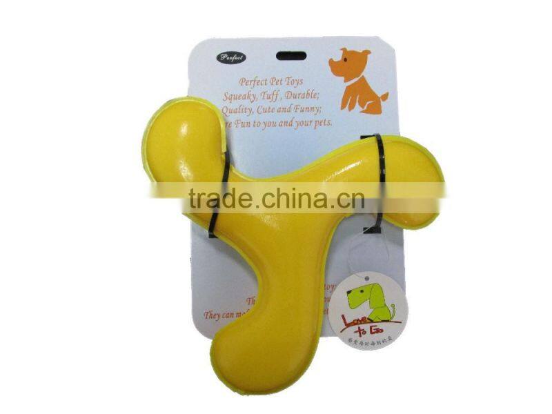 Bone shaped PVA dog toy, Professional training squeaky pet toys