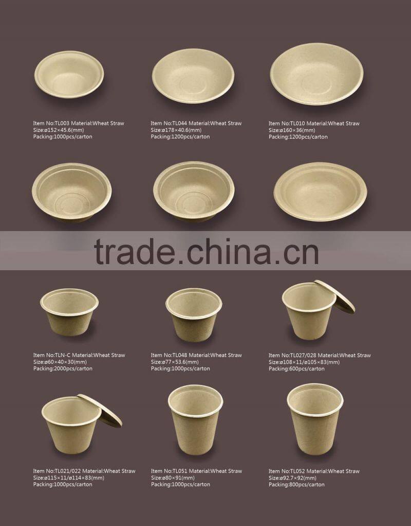 High quality wheat straw pulp bowl