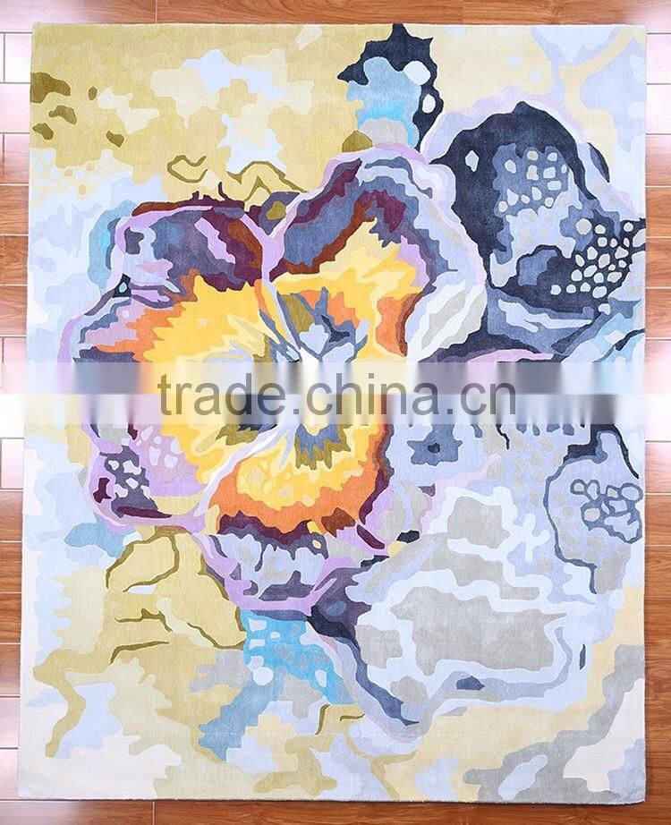 wholesale hand tufted shinny silk or viscose butterfly carpet and rugs